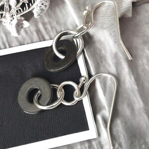 5 For $25💫Alternative Faded Black Hardware Washer Dangles Earrings